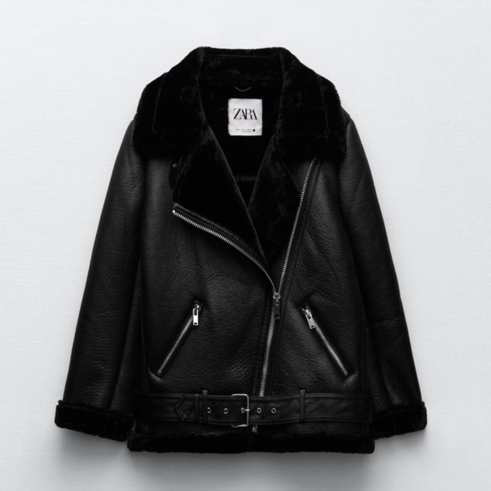 Zara double faced faux fur jacket